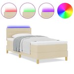 vidaXL Lit à ressorts avec matelas Crème 80 x 200 cm tissu