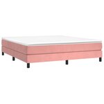 vidaXL Sommier à lattes de lit avec matelas Rose 160x200 cm Velours