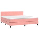 vidaXL Sommier à lattes de lit avec matelas Rose 160x200 cm Velours