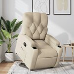 vidaXL Fauteuil inclinable Crème Tissu