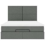 VidaXL Cadre de lit ottoman avec matelas gris foncé 140x190 cm tissu