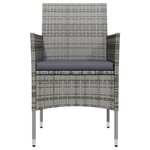 vidaXL Ensemble à manger de jardin et coussins 3 Pièces Gris et noir