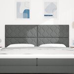vidaXL Tête de lit LED Ensemble de 3 Gris foncé Tissu 200 cm USB-C