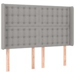 vidaXL Sommier à lattes de lit avec matelas Gris clair 140x190cm Tissu