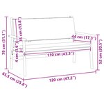 Banc de jardin vidaXL avec coussins en bois d'acacia