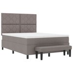 vidaXL Lit à ressorts avec matelas Taupe 140 x 190 cm tissu