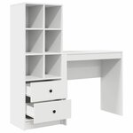 vidaXL Bureau avec rangement avec tiroir 2 Pièces Blanc 80 x 40 x 76 cm