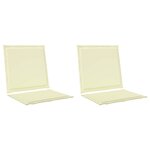 vidaXL Coussins de siège et de dos Polyester Crème 47 x 45 x 2 cm