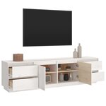 vidaXL Meuble TV Blanc 176x37x47 5 cm Bois de pin massif