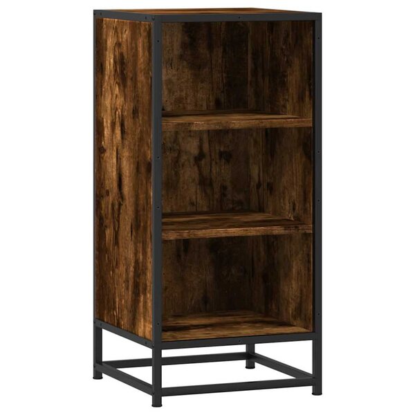 vidaXL Buffet chêne fumé 35 5x35x76 cm bois d'ingénierie et métal