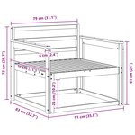 vidaXL Sofa de milieu extérieur Bois d'Acacia Massif Blanc
