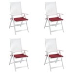 vidaXL Coussins de chaise de jardin 4 Pièces rouge bordeaux 50x50x3 cm