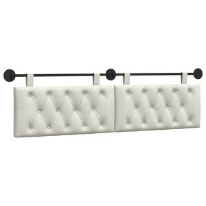vidaXL Tête de lit suspendue Crème Velours