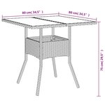 vidaXL Ensemble à manger de jardin et coussins 5 Pièces beige rotin verre