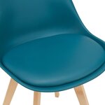 Lot de 4 chaises de salle à manger similicuir hêtre turquoise 03_0006767
