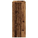 vidaXL Table de bar avec étagères vieux bois bois d'ingénierie
