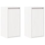 vidaXL Armoires murales 2 Pièces Blanc 30x30x60 cm Bois de pin massif