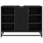 vidaXL Meuble de Lavabo de Salle de Bain Chêne noir 80 x 33 x 60 cm