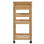 vidaXL Chariot de Cuisine avec Roues Naturel 37 x 36 x 80 cm Bambou
