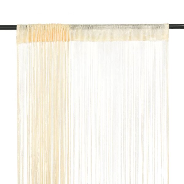 vidaXL Rideau en fils 2 Pièces 140 x 250 cm Crème