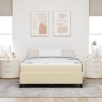 vidaXL Lit à ressorts Crème 160 x 200 cm tissu