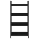 vidaXL Bibliothèque à 4 niveaux noir 60x27 6x124 5cm bois d'ingénierie