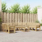 vidaXL Ensemble de canapés d'extérieur 11 Pièces Blanc et Beige