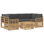 vidaXL Ensemble de canapés d'extérieur 7 Pièces Blanc et anthracite
