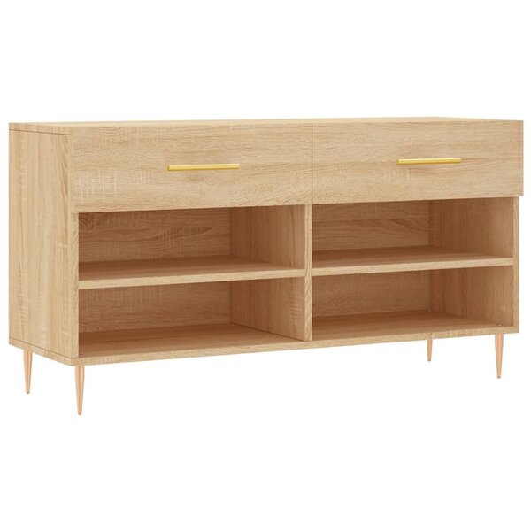 vidaXL Banc à chaussures chêne sonoma 102x35x55 cm bois d'ingénierie