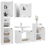 vidaXL Meubles de salle de bain 4 Pièces Blanc Bois d'ingénierie