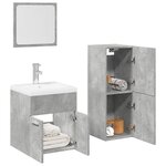 vidaXL Ensemble de meubles de salle de bain 4 Pièces gris béton