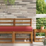 vidaXL Coussin de canapé d'extérieur Bordeaux 60 x 60 x 8 cm Polyester