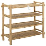 vidaXL Rack à chaussures avec étagère Naturel 4 niveaux Bambou
