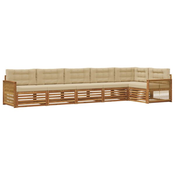 vidaXL Ensemble de canapés d'extérieur 6 pc Naturel et Beige