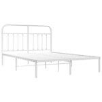 vidaXL Cadre de lit métal avec tête de lit blanc 140x190 cm