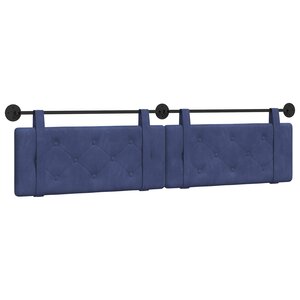 vidaXL Tête de lit suspendue Bleu police Velours