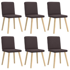 vidaXL Chaises à manger lot de 6 marron foncé tissu