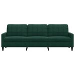 vidaXL Canapé à 3 places Vert foncé 210 cm Velours
