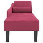 vidaXL Chaise longue avec coussins rouge bordeaux velours