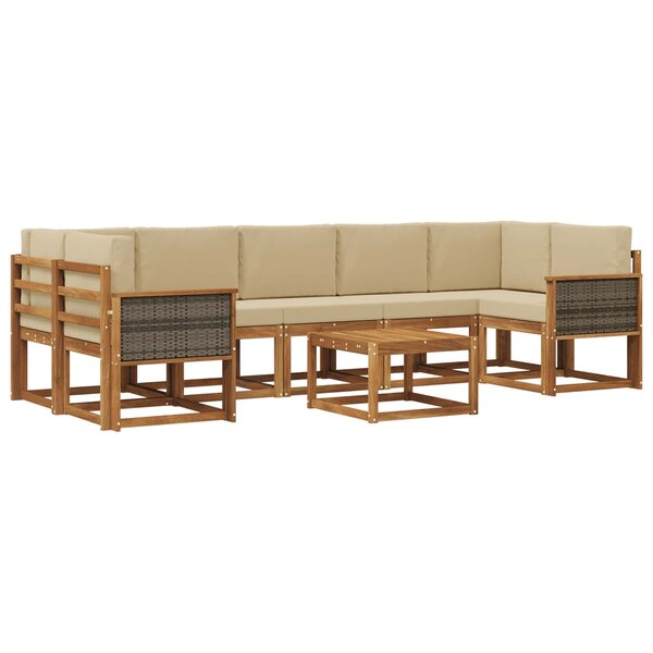 vidaXL Ensemble de canapés d'extérieur avec coussin 6 Pièces Naturel