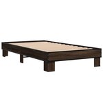 vidaXL Cadre de lit chêne marron 100x200 cm bois d'ingénierie et métal