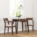 vidaXL Chaises à manger coussins 2 Pièces marron bois massif caoutchouc