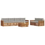 vidaXL Ensemble de canapés d'extérieur 7 Pièces Gris Naturel et Clair