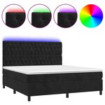 vidaXL Sommier à lattes de lit matelas et LED Noir 180x200 cm Velours