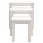 vidaXL Tables gigognes 3 Pièces Blanc Bois de pin massif