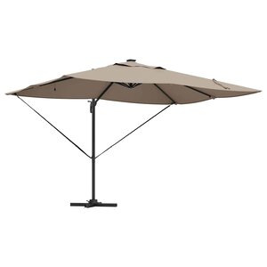 vidaXL Parasol Taupe 352 x 251 x 265 cm Polyester et Aluminium