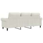 vidaXL Canapé à 3 places Crème 180 cm Velours