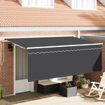 vidaXL Auvent Rétractable Anthracite Blanc Gris