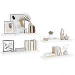 vidaXL Étagère murale flottante 4 Pièces Blanc brillant 90x23 5x3 8cm MDF