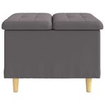 vidaXL Pouf de rangement avec coussin Gris 60 x 60 x 45 cm Simili cuir